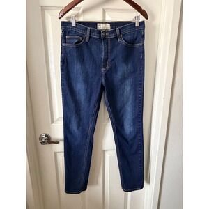 Free People Skinny Jeans Dark Wash High Rise Denim Indigo Size 31 Made in USA